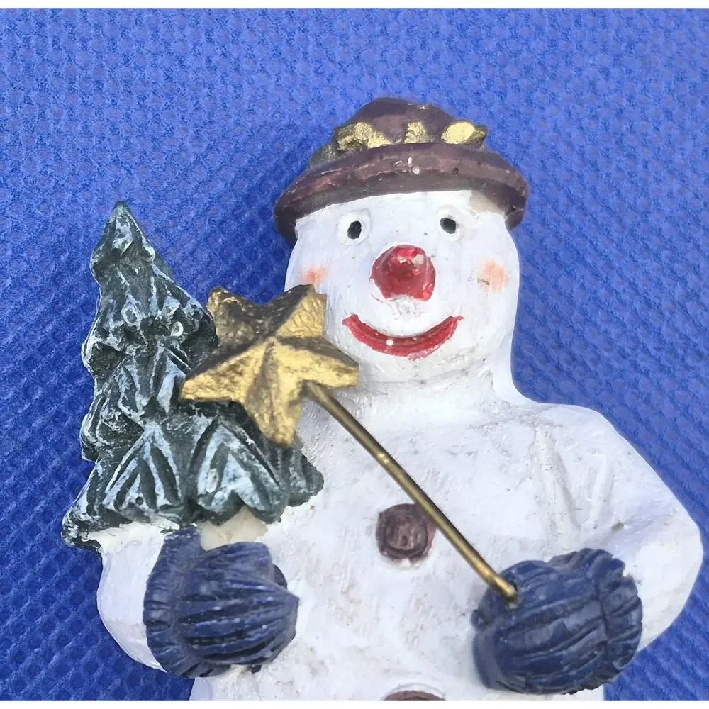 White Resin SNOWMAN Lamp Finial 3.5